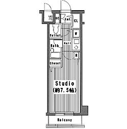 グランド・ガーラ笹塚 1Kの間取図画像