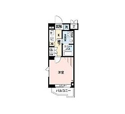 ルーブル下北沢弐番館 1Kの間取図画像