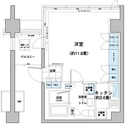 ガーデニエール砧レジデンス 1Kの間取図画像