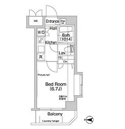 BPRレジデンス豪徳寺 1Kの間取図画像