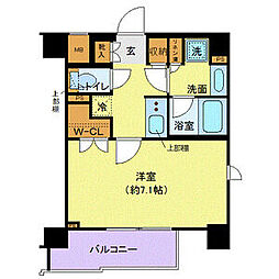 ガリシア用賀 1Kの間取図画像