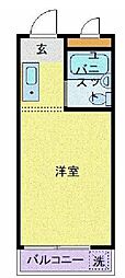 スカイコート池尻 ワンルームの間取図画像