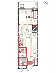 グランドメゾン三軒茶屋 1DKの間取図画像