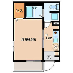京急本線 平和島駅 徒歩4分の賃貸アパート 1階1Kの間取り
