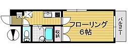 K-square 1Kの間取図画像