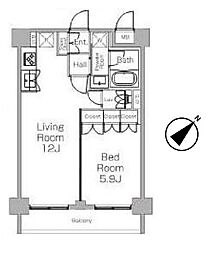 プラウドフラット三軒茶屋2 1LDKの間取図画像
