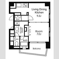 PRIMEURBAN用賀 1LDKの間取図画像