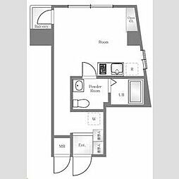 キャッスルマンション幡ヶ谷 ワンルームの間取図画像