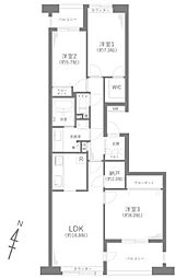セントラルパークウエストD棟 3LDKの間取図画像