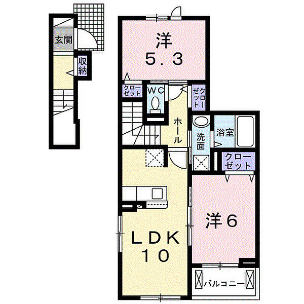 フェリア垣内 203｜兵庫県姫路市網干区垣内本町(賃貸アパート2LDK・2階・54.61㎡)の写真 その2