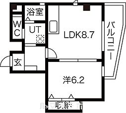 THERESIDENCEIMAIKENORTH 1LDKの間取図画像