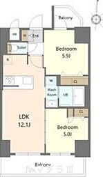 S-RESIDENCE高岳ardent 2LDKの間取図画像