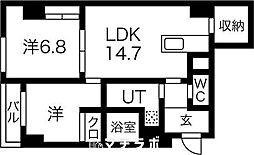 verite覚王山 2LDKの間取図画像