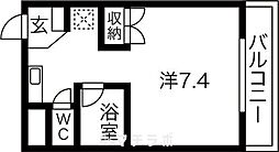 TOWNみやび 1Kの間取図画像