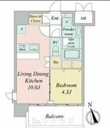 名古屋市中区門前町マンション 1LDKの間取図画像