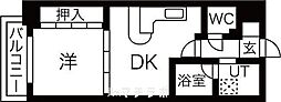 DOMUS21 1DKの間取図画像