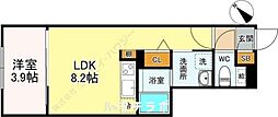 LUORE黒川EAST 1LDKの間取図画像