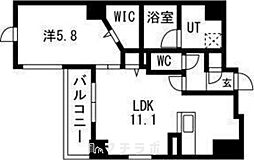 ポルタニグラサウス 1LDKの間取図画像