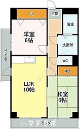 アベニューやなぎはら 2LDKの間取図画像