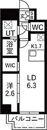 メイクスアート浄心 1LDKの間取図画像