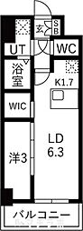 メイクスアート浄心 1LDKの間取図画像