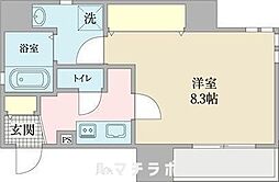 KSmart今池 1Kの間取図画像