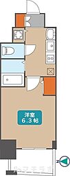 プレサンスサカエリバースタイル ワンルームの間取図画像
