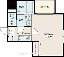 WHOUSE 1Kの間取図画像