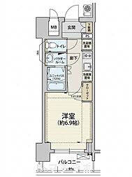 プレサンスTHE久屋大通レジェンド 1Kの間取図画像