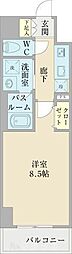 プランドール那古野 1Kの間取図画像