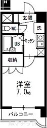 エクセルシオール金山 1Kの間取図画像