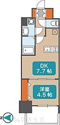 プレサンスジェネ葵 1DKの間取図画像