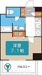 リアライズ代官町 1Kの間取図画像