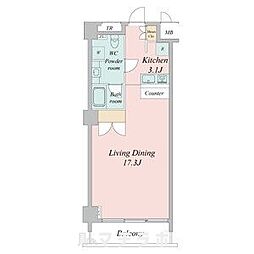 スクエア名駅南 1DKの間取図画像