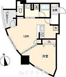 ドゥーエ上前津 1LDKの間取図画像