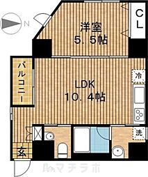 ホンマチBOX24 1LDKの間取図画像
