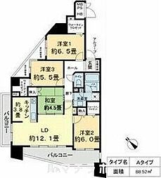 ベレーサ鶴舞公園 4LDKの間取図画像