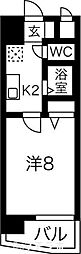 ヒルズ新栄 1Kの間取図画像