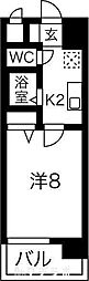 ヒルズ新栄 1Kの間取図画像