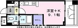 KDX千早レジデンス ワンルームの間取図画像