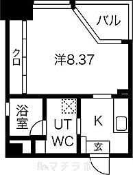 グランデューク代官町 1Kの間取図画像