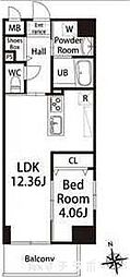GRANDUKE東桜 1LDKの間取図画像