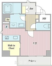 アビタシオン今池マルシェ ワンルームの間取図画像