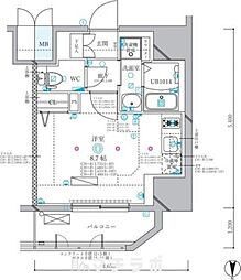 ディアレイシャス名古屋浄心II ワンルームの間取図画像