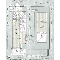 エステムコート名古屋・栄デュアルレジェンド 1Kの間取図画像