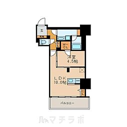 プレミアムコート葵 1LDKの間取図画像