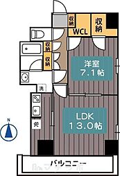 ランドハウス泉 1LDKの間取図画像