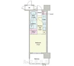 アデグランツ大須 1Kの間取図画像
