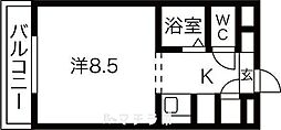 グランドハイネス御成 1Kの間取図画像