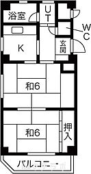 日興ビル 2Kの間取図画像